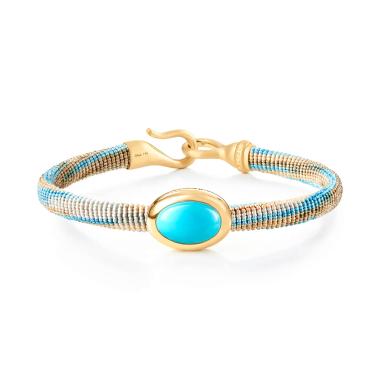 Armschmuck, Textil, Ole Lynggaard Copenhagen Life Armband mit Türkis