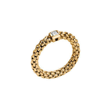 Ringe, Gelbgold, FOPE Souls Flex'it Ring mit weissem Diamanten