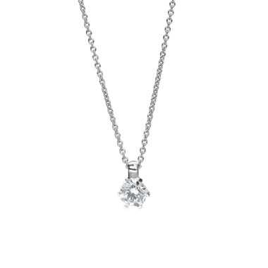 Halsschmuck, Weißgold, Heinz Mayer Solitaircollier 0.25 ct.
