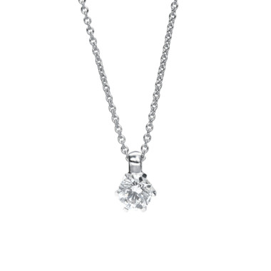 Halsschmuck, Weißgold, Heinz Mayer Solitaircollier 0.50 ct.