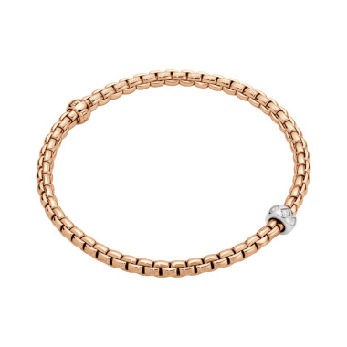 Armschmuck, Weißgold, FOPE Eka Flex'it Armband mit Diamanten in Rautenfassung