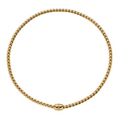 Halsschmuck, Gelbgold, FOPE Eka Flex'it Halskette mit dekorativem Verschluss