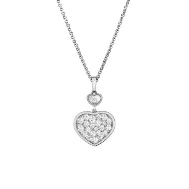 Halsschmuck, Weißgold, Chopard Happy Hearts Kette mit Anhänger