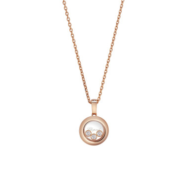         Roségold, Halsschmuck, Chopard Happy Diamonds Icons Anhänger mit Halskette