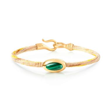 Armschmuck, Textil, Ole Lynggaard Copenhagen Life Armband mit Malachit