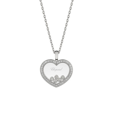 Halsschmuck, Weißgold, Chopard Happy Diamonds Icons Halskette mit Anhänger