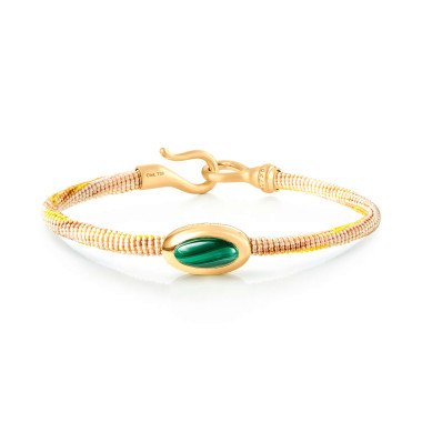 Armschmuck, Textil, Ole Lynggaard Copenhagen Life Armband mit Malachit
