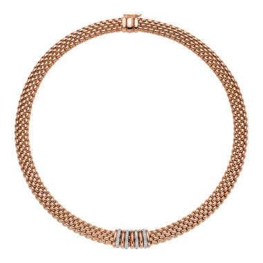 Halsschmuck, Weißgold, FOPE Panorama Collier mit Diamanten