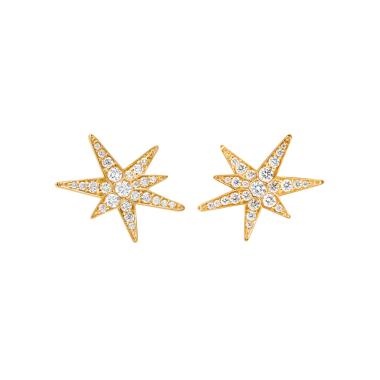 Ohrringe, Gelbgold, Ole Lynggaard Copenhagen Funky Stars Ohrstecker Small