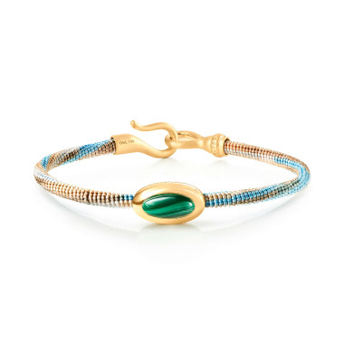 Armschmuck, Textil, Ole Lynggaard Copenhagen Life Armband mit Malachit