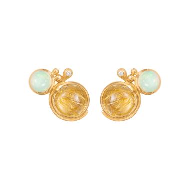Ohrringe, Gelbgold, Ole Lynggaard Copenhagen Lotus Ohrstecker