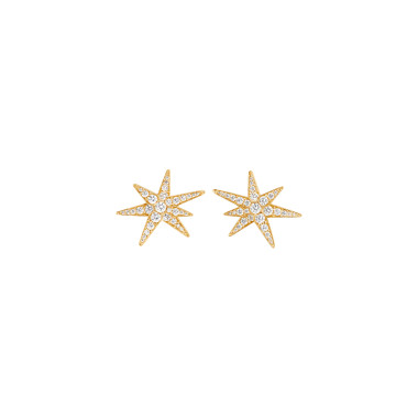 Ohrringe, Gelbgold, Ole Lynggaard Copenhagen Funky Stars Ohrstecker Medium