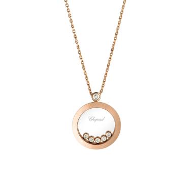 Halsschmuck, Roségold, Chopard Happy Diamonds Icons Halskette mit Anhänger