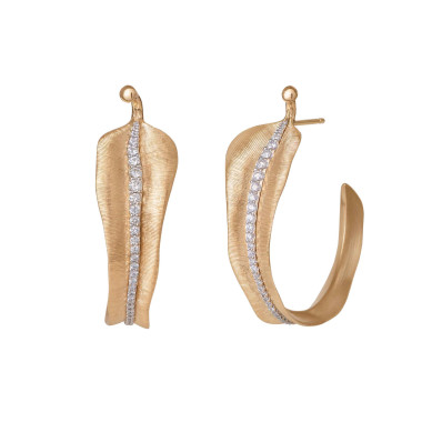 Ohrringe, Gelbgold, Ole Lynggaard Copenhagen Leaves Creolen