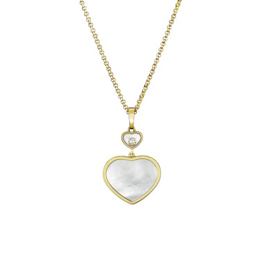Halsschmuck, Gelbgold, Chopard Happy Hearts Anhänger mit Halskette