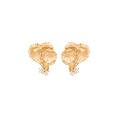 Ohrringe, Gelbgold, Ole Lynggaard Copenhagen Wild Rose Ohrclips