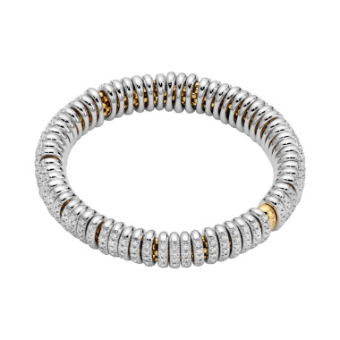         Gelbgold &amp; Weißgold, Armschmuck, FOPE Eka Flex'it Armband mit Diamantpavé