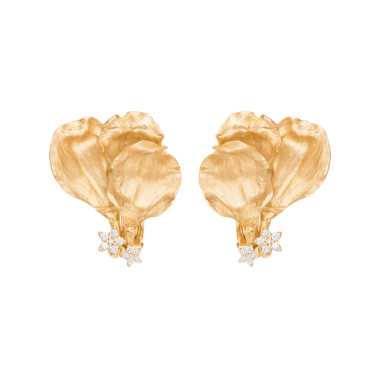         Gelbgold, Ohrringe, Ole Lynggaard Copenhagen Wild Rose Ohrclips