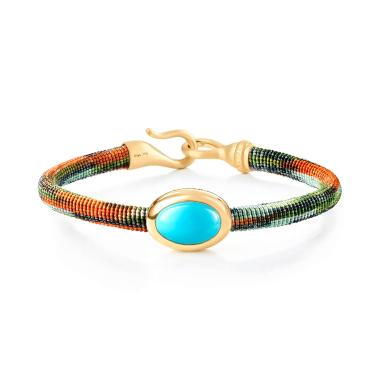 Armschmuck, Textil, Ole Lynggaard Copenhagen Life Armband mit Türkis