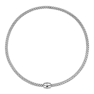 Halsschmuck, Weißgold, FOPE Solo Flex'it Halskette mit dekorativem Verschluss