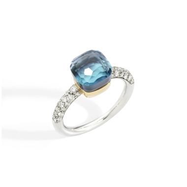 Ringe, Weißgold, Pomellato Nudo Deep Blue kleiner Ring