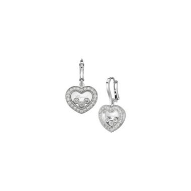 Weißgold, Ohrringe, Chopard Happy Diamonds Icons Ohrhänger