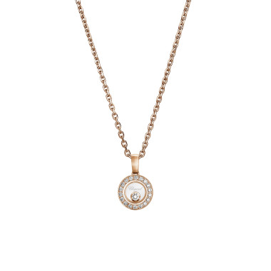 Halsschmuck, Roségold, Chopard Happy Diamonds Icons Anhänger mit Halskette