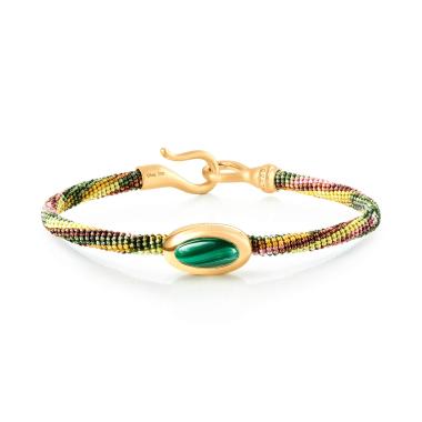 Armschmuck, Textil, Ole Lynggaard Copenhagen Life Armband mit Malachit