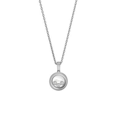 Halsschmuck, Weißgold, Chopard Happy Diamonds Icons Halskette mit Anhänger