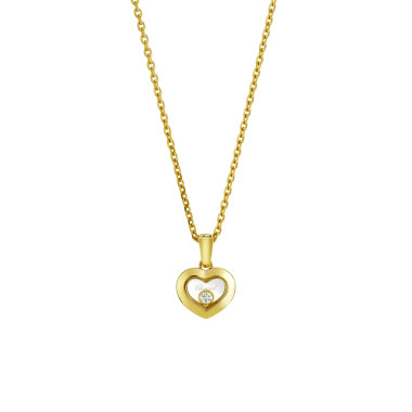 Halsschmuck, Gelbgold, Chopard Happy Diamonds Icons Anhänger mit Halskette