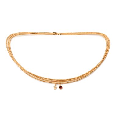 Halsschmuck, Gelbgold, Wellendorff Collier MEIN HERZ. Trio.