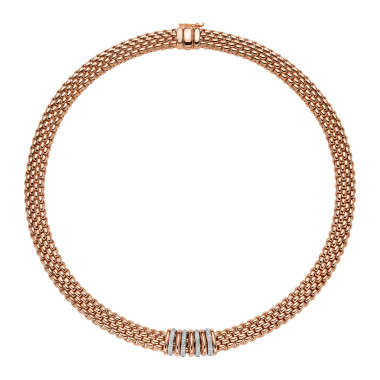 Halsschmuck, Weißgold, FOPE Panorama Collier mit Diamanten