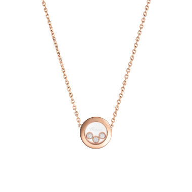 Halsschmuck, Roségold, Chopard Happy Diamonds Icons Halskette