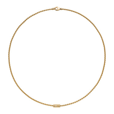         Gelbgold, Halsschmuck, FOPE Aria Halskette mit einem weißen Brillanten