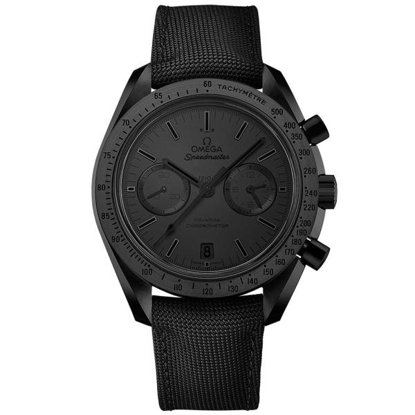 Herrenuhr, Omega Speedmaster Moonwatch "Dark Side of the Moon" "Black Black" Co-Axial Chronograph 44,25 mm