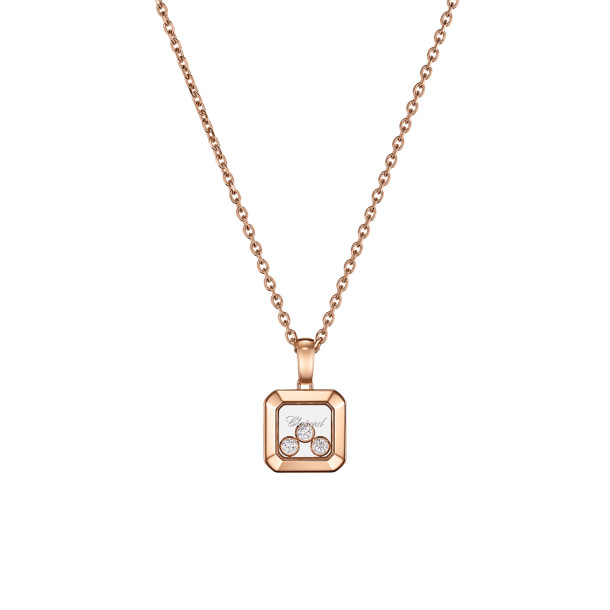         Roségold, Halsschmuck, Chopard Happy Diamonds Icons Anhänger mit Halskette