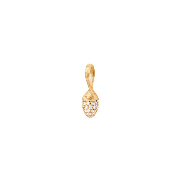         Gelbgold, Halsschmuck, Ole Lynggaard Copenhagen Lotus Sprout Anhänger mini mit Diamant-Pavé