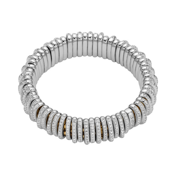         Gelbgold &amp; Weißgold, Armschmuck, FOPE Eka Flex'it Armband mit Diamantpavé
