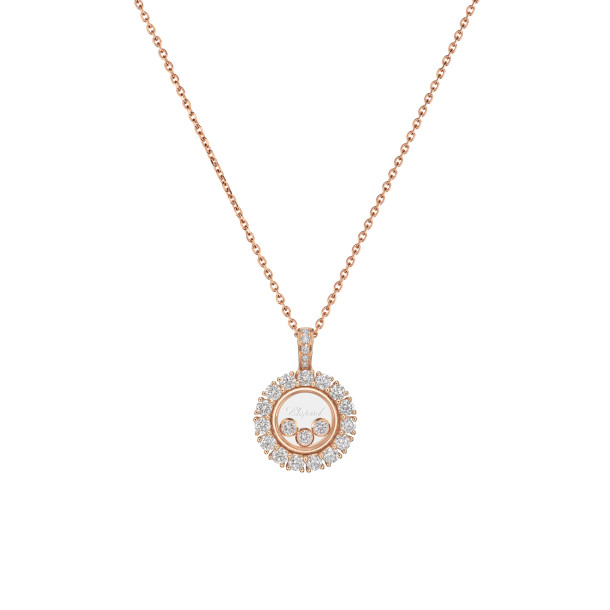         Roségold, Halsschmuck, Chopard Happy Diamonds Icons Anhänger mit Halskette