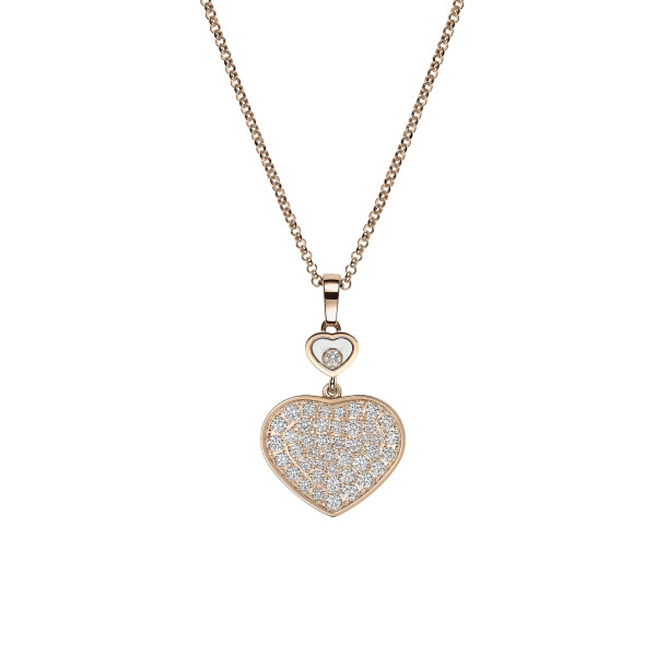         Roségold, Halsschmuck, Chopard Happy Hearts Anhänger mit Halskette