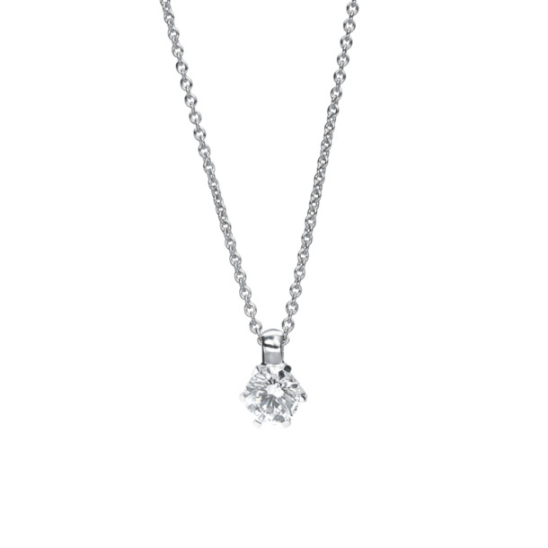         Weißgold, Halsschmuck, Heinz Mayer Solitaircollier 0.25 ct.