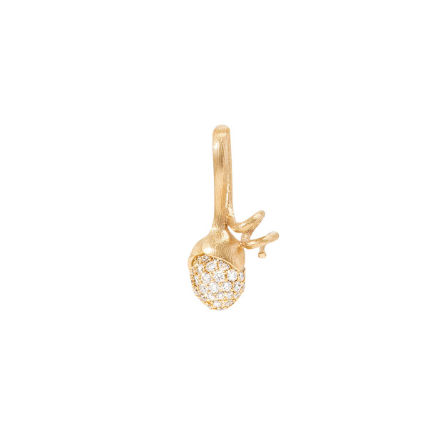         Gelbgold, Halsschmuck, Ole Lynggaard Copenhagen Lotus Sprout Anhänger mit Diamant-Pavé