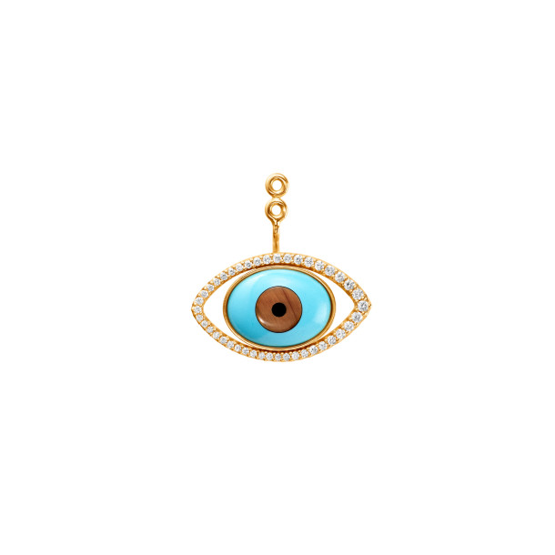         Gelbgold, Ohrringe, Ole Lynggaard Copenhagen Evil Eye Einhänger