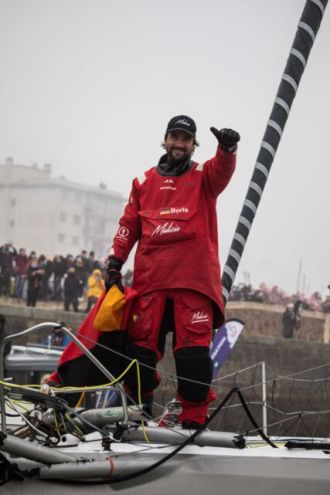 Boris Herrmann finishing Vendée Globe at Sables d'Olonne 1 RGB Credit Martin Keruzoré Team Malizia