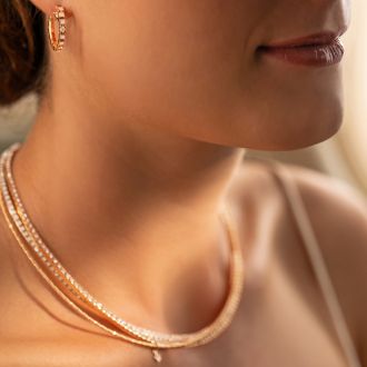 Collier MEIN GLÜCK mit Ohrringe MEIN GLÜCK perlmutt-getragen