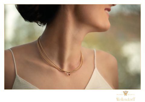 Collier MEIN HERZ. Trio am Model