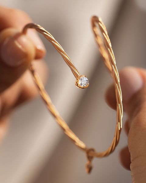 Armband UMARME MICH. Power of solitaire federndes Gold 4-5